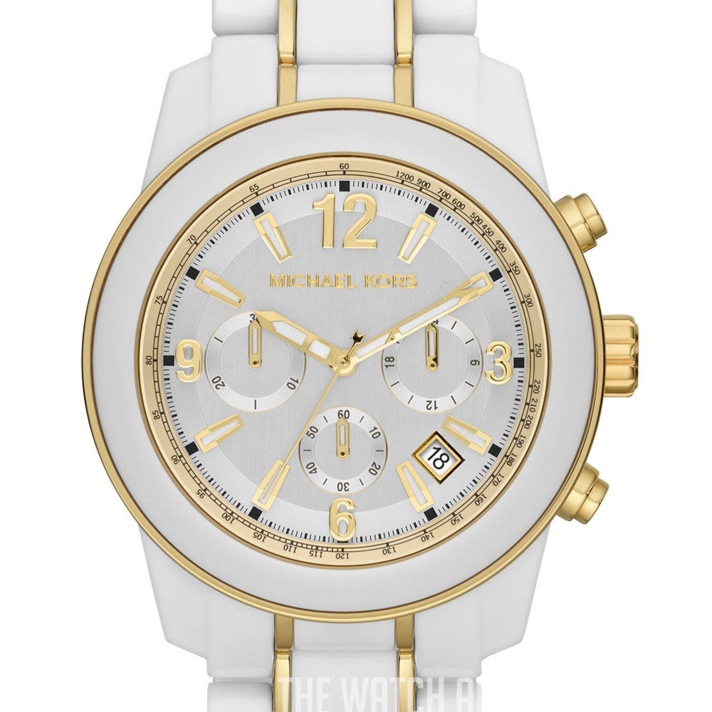 Michael Kors Gold and White Chronograph Watch